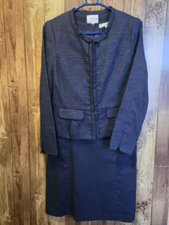 grove ワンピーススーツ ネイビー　共布コサージュ付き