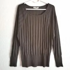 リブ編み セーター Mサイズ　ブラウン