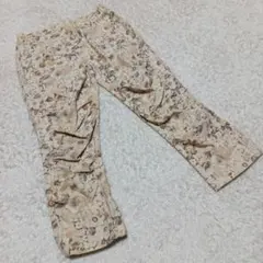 伊太利屋 日本製 立体シワ加工 パンツ 花柄 Y2K ストレッチ ベージュ Lのサムネイル