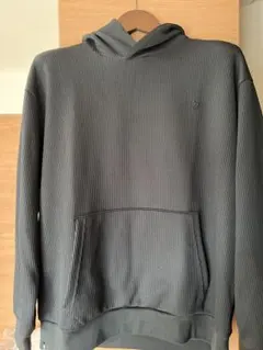 adidas リブ編みパーカー ブラック