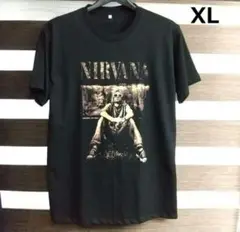 ニルバーナ　NIRVANA　カート・コバーン　半袖T　ロックT　黒　バンドT