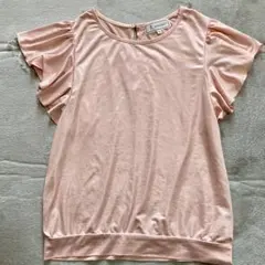 【ロペピクニック】ピンク フリル袖 トップス 38 カジュアル　軽やかな素材★