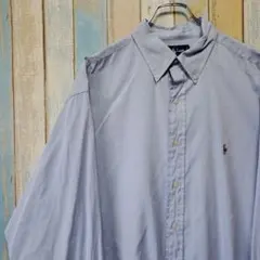 688☆ラルフローレン☆長袖BDシャツ☆ワンポイント刺繍ロゴ☆カラーポニー☆水色