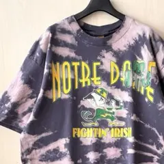 90sUSA製古着　ヴィンテージ　カレッジ系Tシャツ　ノートルダム大学　ブリーチ