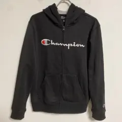 Champion ブラック フルジップ 裏起毛パーカージャケット L