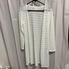 DURAS ホワイト レース編み カーディガン F
