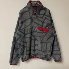 パタゴニア シンチラスナップt 15年製 グレー フリース 総柄