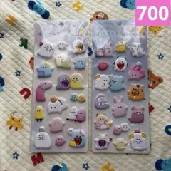 オバケーヌ公式シール　ぷくぷくシール　ふわふわシールストーンシール2枚セットB