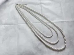 三連 パールネックレス ロング