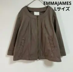 期間限定お値下げ★EMMA JAMES　ノーカラージャケット　カーキブラウン