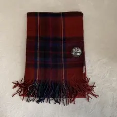 マフラー　チェック柄　赤系