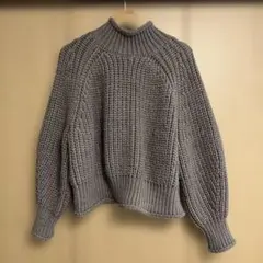 H&M グレージュ　ニットセーター 長袖