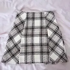インパン裏地付きチェック柄ツイードミニスカート ta088 ウエーブ 【GRL】