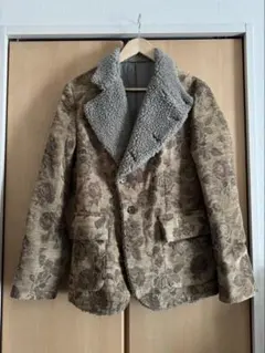 C.F.P. 花柄ボア襟ジャケット　レッドリーチェ・ヴェロニカ