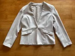 s*n様 THE SHOP TK ノーカラージャケット アイボリー ベージュ L