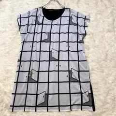 graniph ドア＆鍵刺繍 チュニック 半袖 モノトーン ゆったり LadyFのサムネイル
