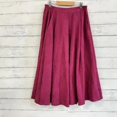 【silent worth】ロングスカート 赤 紫 F プリーツ レディース✨