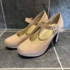 ESPERANZA ストラップパンプス ピンクベージュ 23.5cm ビジューのサムネイル
