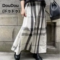 【フリー】美品 DouDou ロングスカート BIG チェックスカート