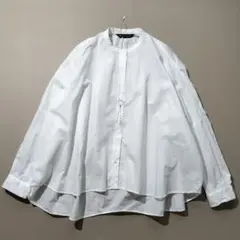 mizuiro ind ミズイロインド バックギャザーワイドシャツ ホワイト