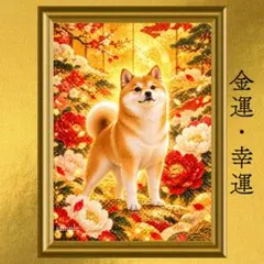 【新作】柴犬 金運 開運アート 日本画 風水 スピリチュアル 引き寄せ
