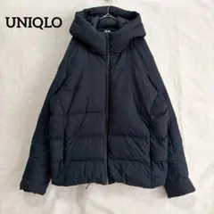 UNIQLO ユニクロ シームレスダウンパーカー メンズ 中綿 フード 紺色 L