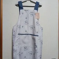 チンチラ柄　エプロン　M～L　ベージュ
