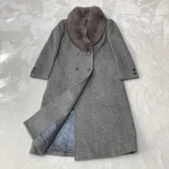 cojana 東京スタイル　フォックスファー　アルパカ混　ダブルブレストコート