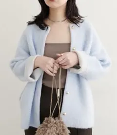 ニットコート ノーカラージャケット