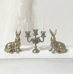 ★ミニチュア　うさぎ像セット