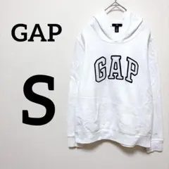 GAP 【S】 ホワイト フード付きパーカー 裏起毛