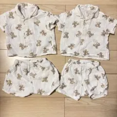 アプレレクール　綿100% クマ柄　ガーゼパジャマ　半袖　80