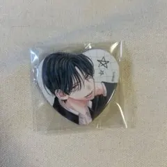 春の嵐とモンスター ハート型缶バッジ 天峰栢