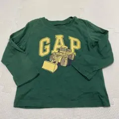 GAP 長袖Tシャツ 重機プリント グリーン
