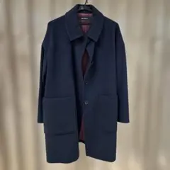 COMME CA ISM ネイビー チェスターコート