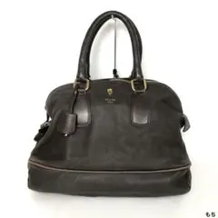 CELINE セリーヌ レザー ボーリング ハンドバッグ ダークブラウン