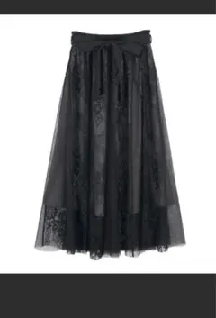 axesfemme レース×チュールスカート　アクシーズファム　フレアスカート