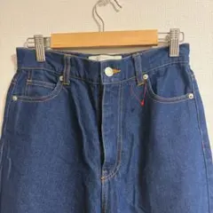 チャコクローゼット 無地 デニムパンツ テーパード M 紺 綿 お出かけ 旅行のサムネイル