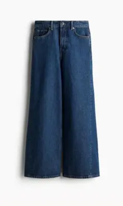 H&M スーパーワイドハイデニム 38 デニムブルー