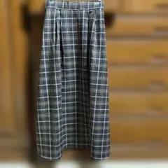 オリーブグリーン チェック柄 フレアスカートのサムネイル