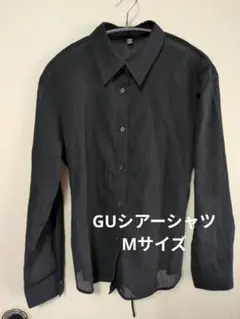 GU シアーシャツ ブラウス レディース 長袖 Мサイズ バックリボン