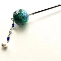 花模様のガラスかんざし