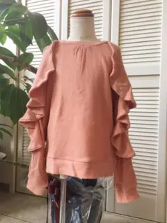 新品　WILLMERY  トップス　長袖　袖フリル　ニット　80  ピンク