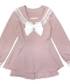 【Secret Honey】 レースフリルセーラーセットアップ　ピンク