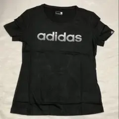 新品　アディダス　Tシャツ　レディース　L ブラック　リニアロゴのサムネイル