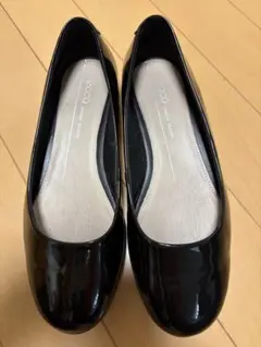 ECCO ブラック フラットシューズ（美品）23センチ