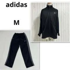 アディダス☆M　ジャージセット　ロゴ刺繍　ウエストゴム　男女兼用　ユニセックス