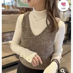 Discoat ラメフェザーヤーンキャミ　ブラウン