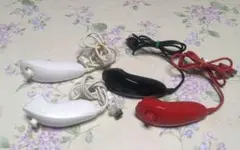 Wii ヌンチャク 4個セット コントローラー 白x2赤黒