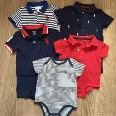 9mラルフローレンポロシャツ・ロンパース5点セット